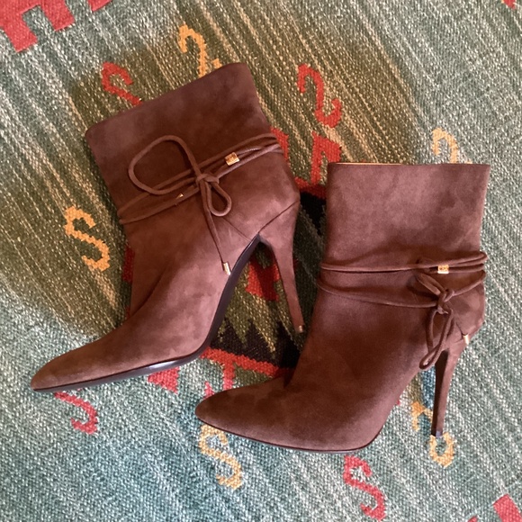 Ralph Lauren Collection Suede Stiletto Heels Bootie - Picture 1 of 16